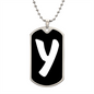 Initial Y v3b - Luxury Dog Tag Necklace