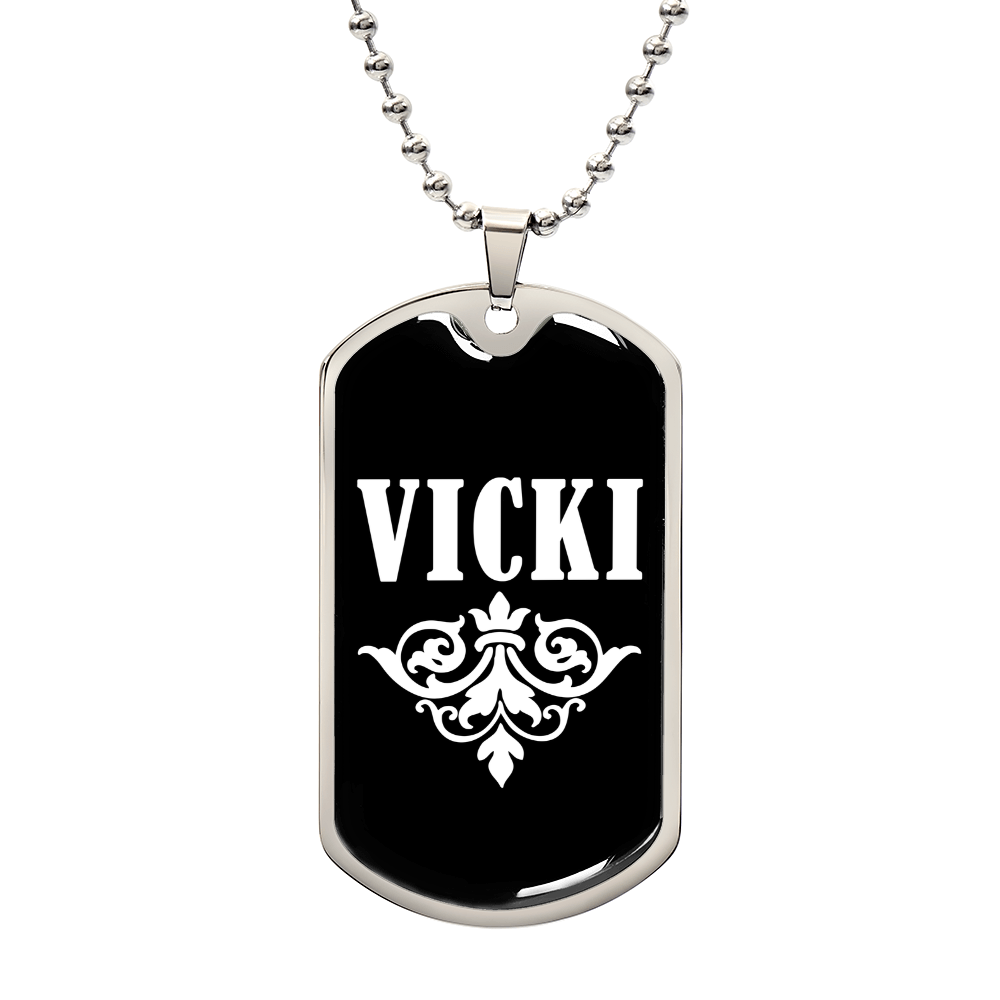 Vicki v03a - Luxury Dog Tag Necklace
