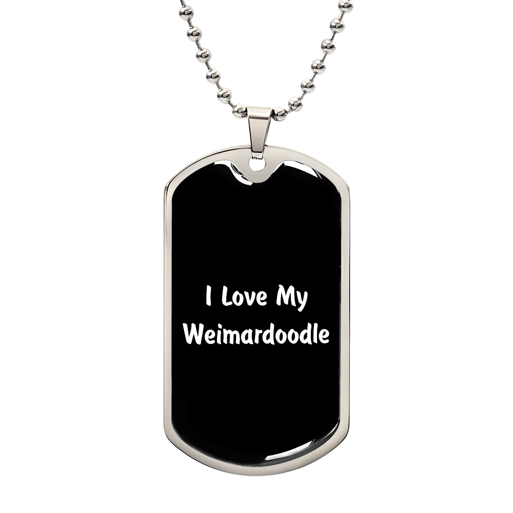 Love My Weimardoodle v6 - Luxury Dog Tag Necklace