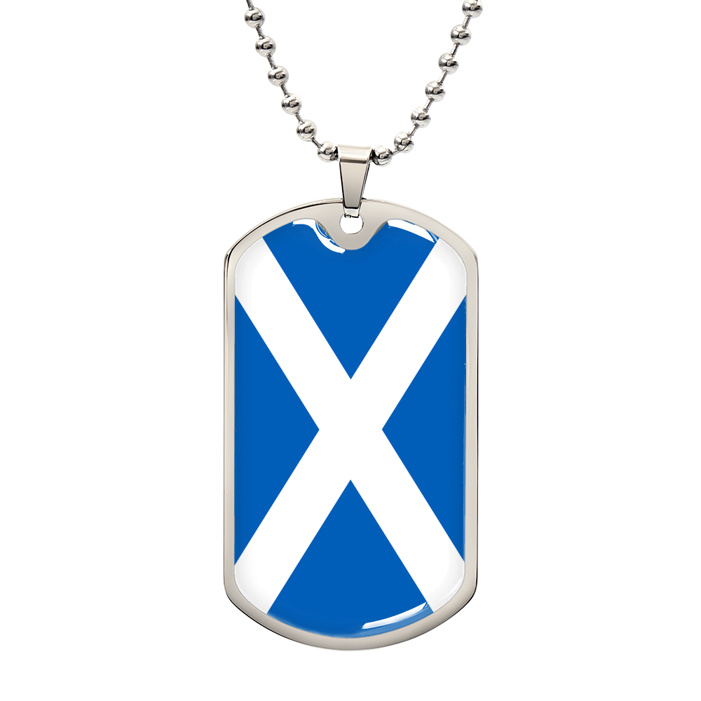 Scottish Flag - Luxury Dog Tag Necklace