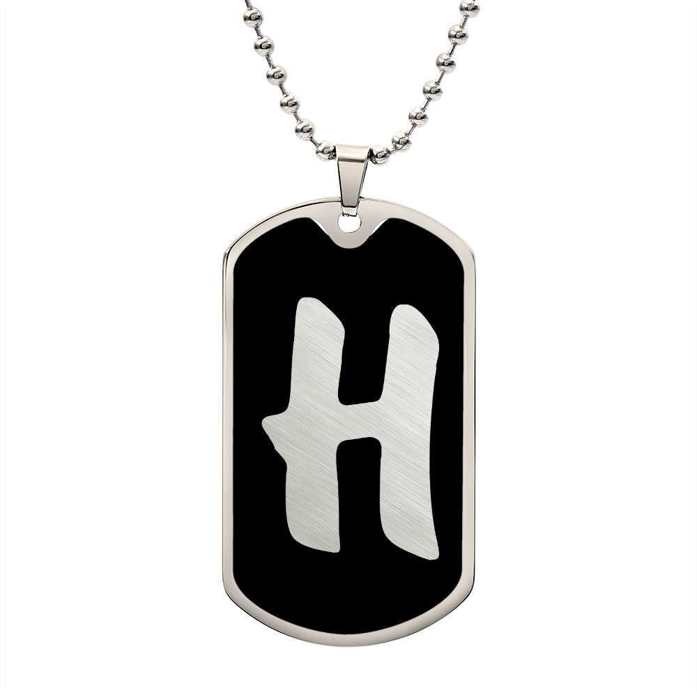 Initial H v2b - Luxury Dog Tag Necklace