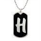 Initial H v2b - Luxury Dog Tag Necklace