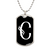 Initial C v001-23 - Luxury Dog Tag Necklace