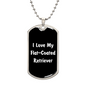 Love My Flat-Coated Retriever v6 - Luxury Dog Tag Necklace
