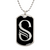 Initial S v001-22 - Luxury Dog Tag Necklace