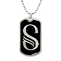 Initial S v001-22 - Luxury Dog Tag Necklace