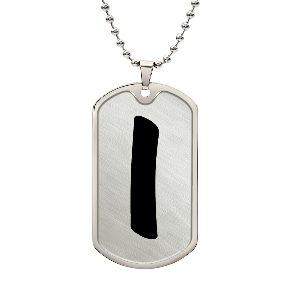 Initial I v1b - Luxury Dog Tag Necklace
