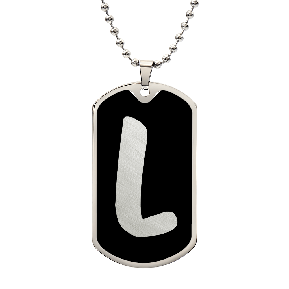 Initial L v2b - Luxury Dog Tag Necklace
