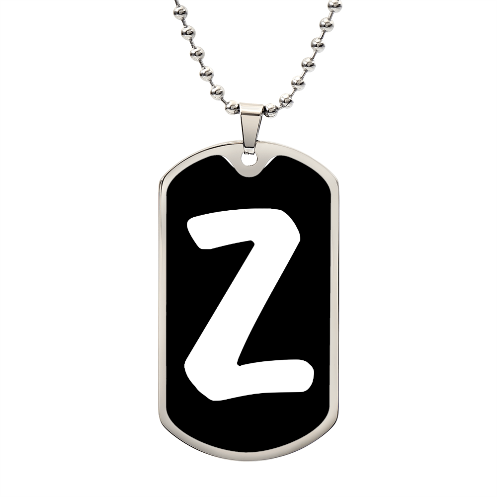 Initial Z v3b - Luxury Dog Tag Necklace
