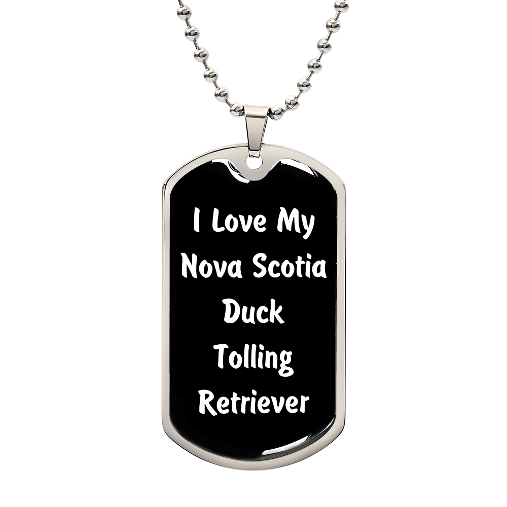 Love My Nova Scotia Duck Tolling Retriever v6 - Luxury Dog Tag Necklace
