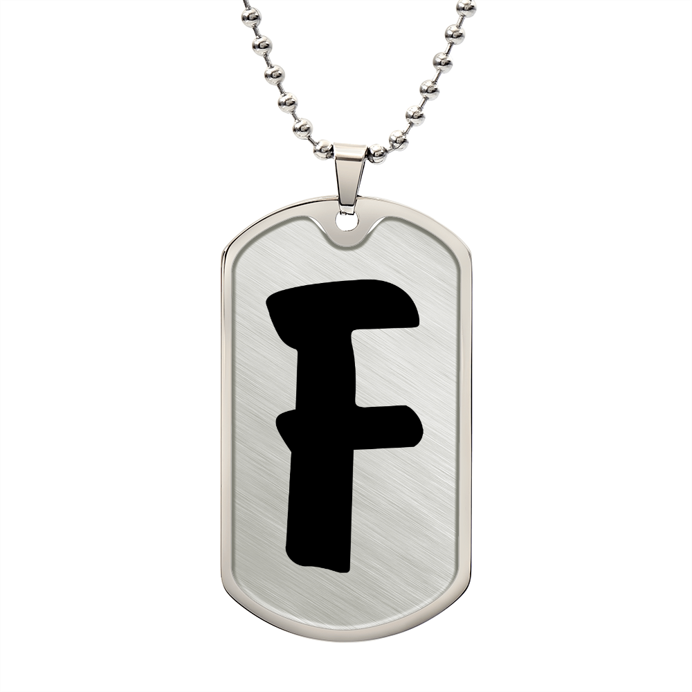 Initial F v1b - Luxury Dog Tag Necklace