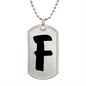 Initial F v1b - Luxury Dog Tag Necklace