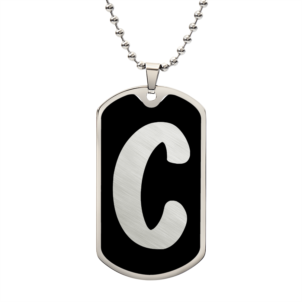 Initial C v2b - Luxury Dog Tag Necklace