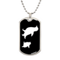 Mama Penguin With 1 Chick v3 - Luxury Dog Tag Necklace