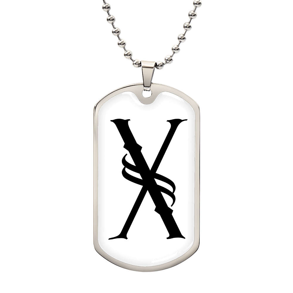 Initial X v001-24 - Luxury Dog Tag Necklace