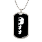 Mama Elephant With 2 Calves v3 - Luxury Dog Tag Necklace