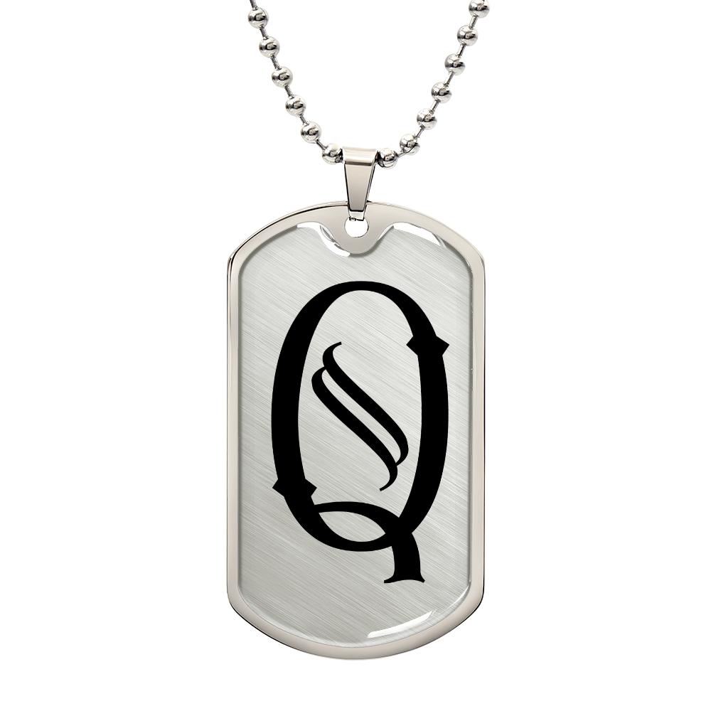 Initial Q v001-21 - Luxury Dog Tag Necklace