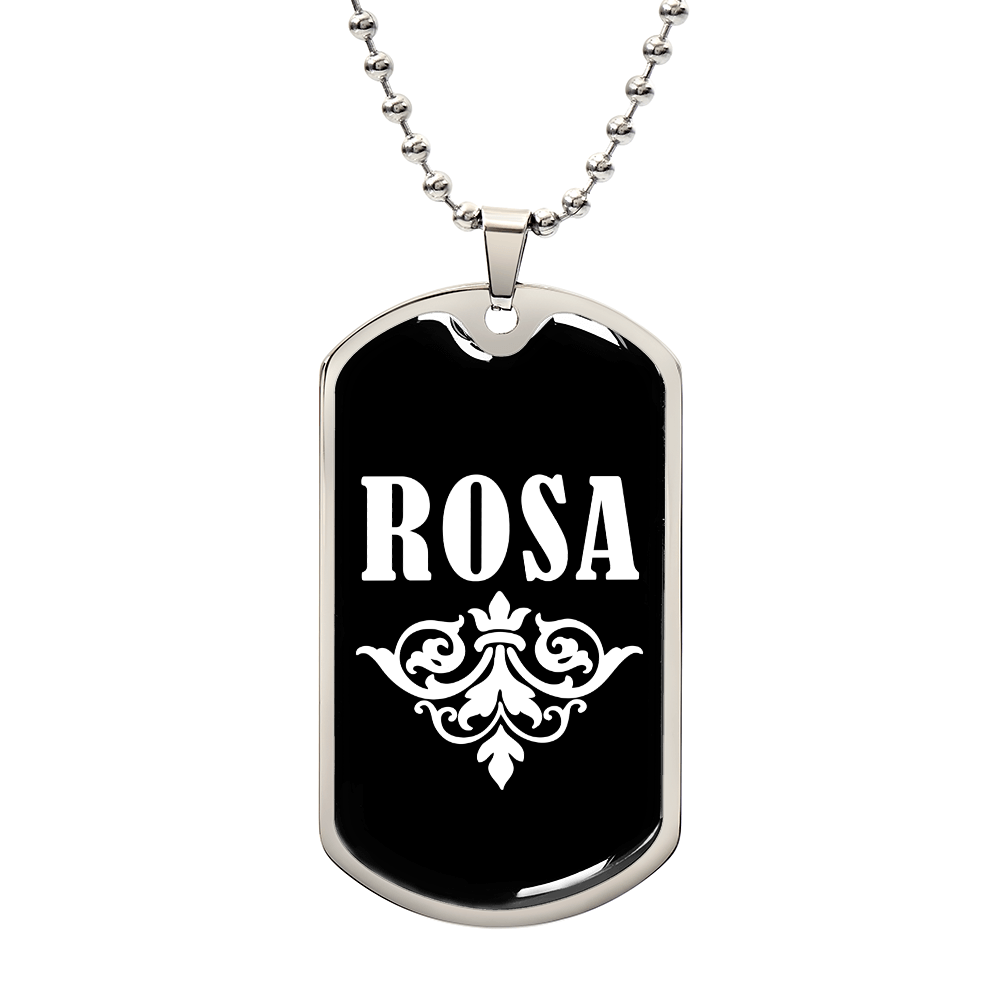 Rosa v03a - Luxury Dog Tag Necklace