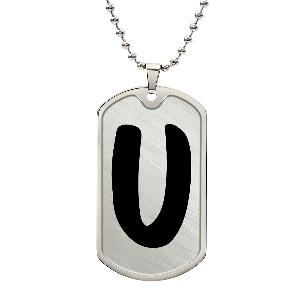 Initial U v1b - Luxury Dog Tag Necklace