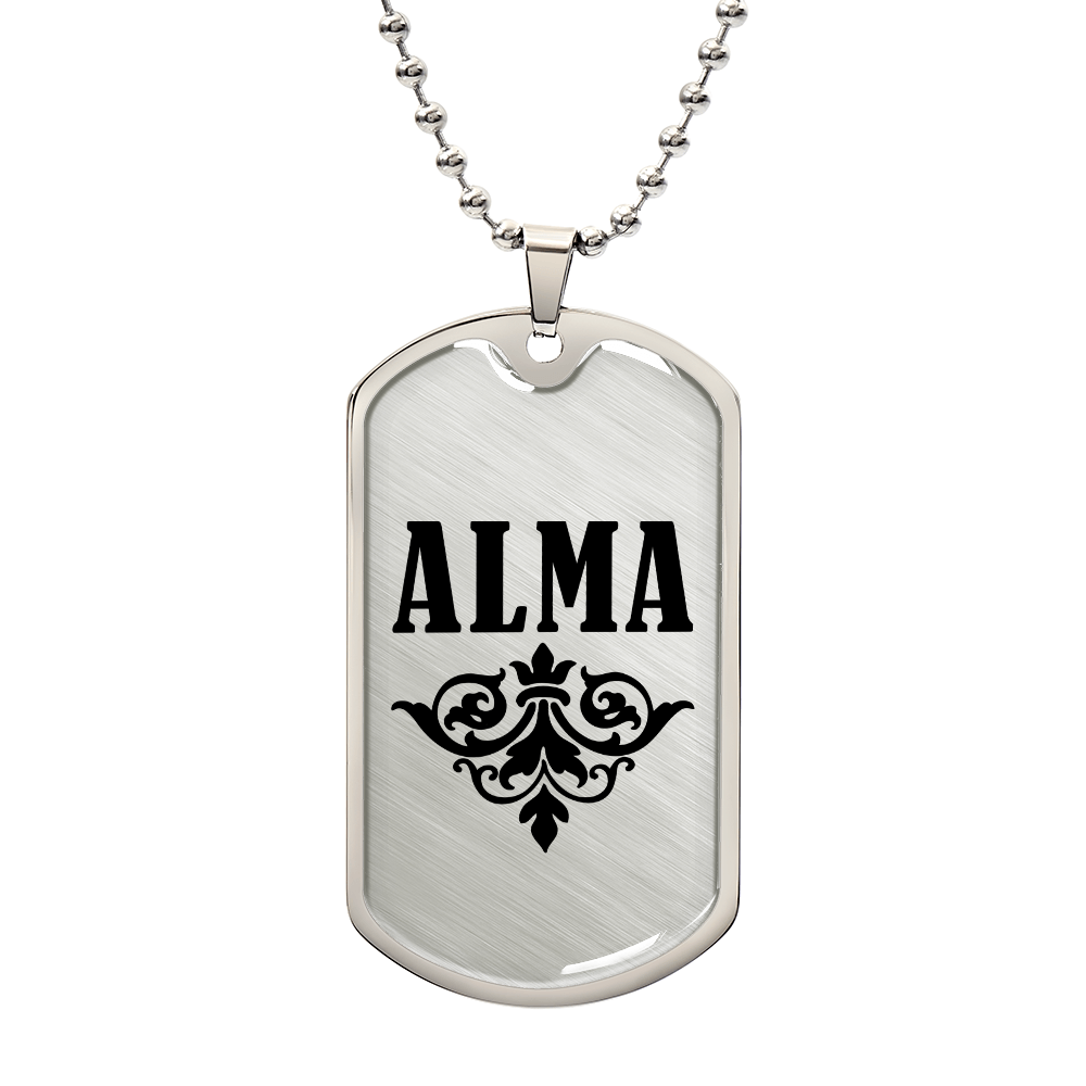 Alma v01a - Luxury Dog Tag Necklace