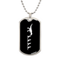 Mama Dinosaur With 4 Hatchlings v3 - Luxury Dog Tag Necklace