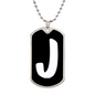 Initial J v3b - Luxury Dog Tag Necklace
