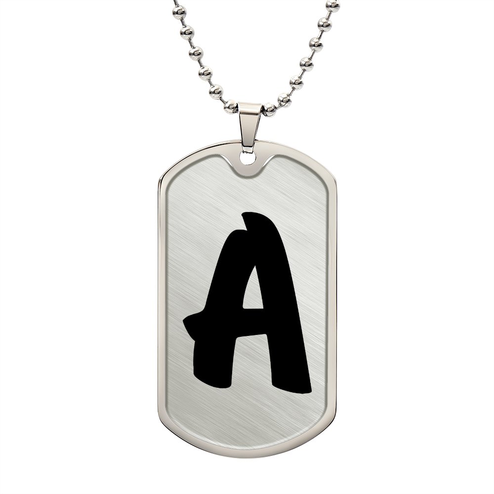 Initial A v1b - Luxury Dog Tag Necklace