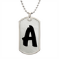 Initial A v1b - Luxury Dog Tag Necklace