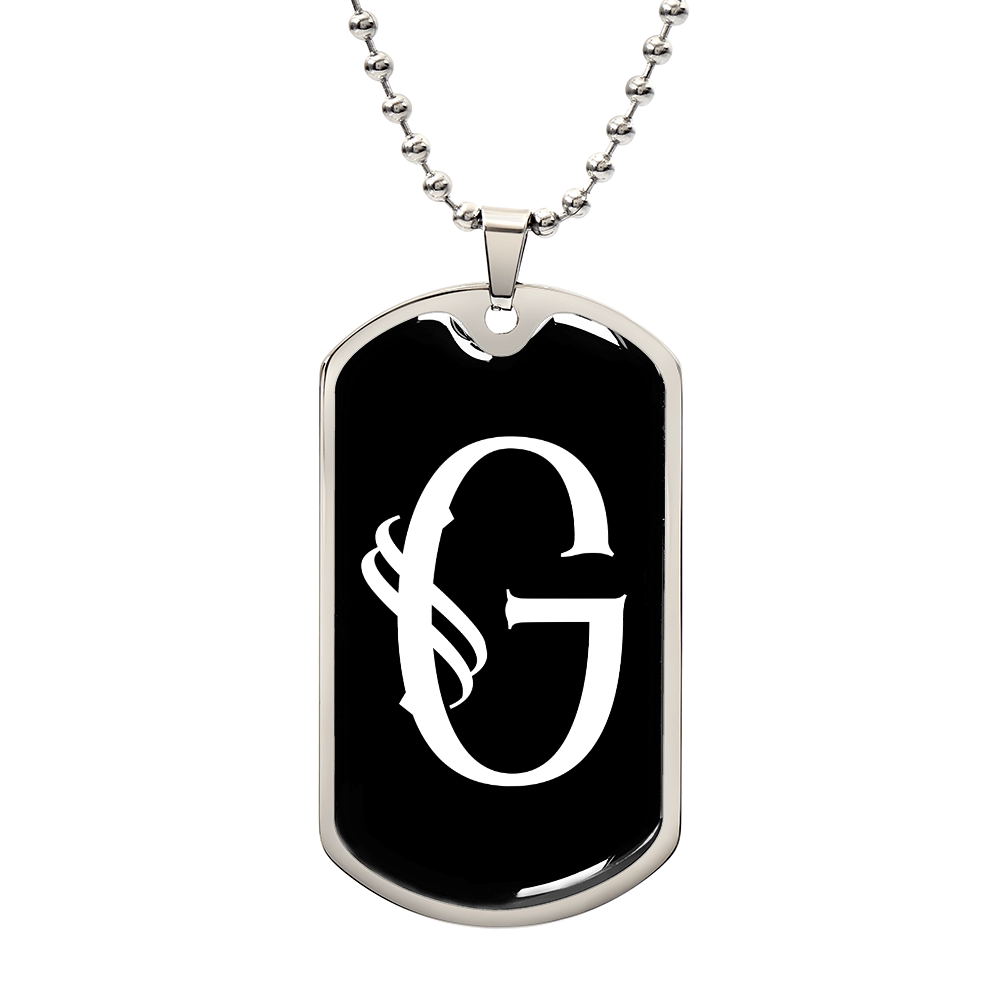 Initial G v001-23 - Luxury Dog Tag Necklace