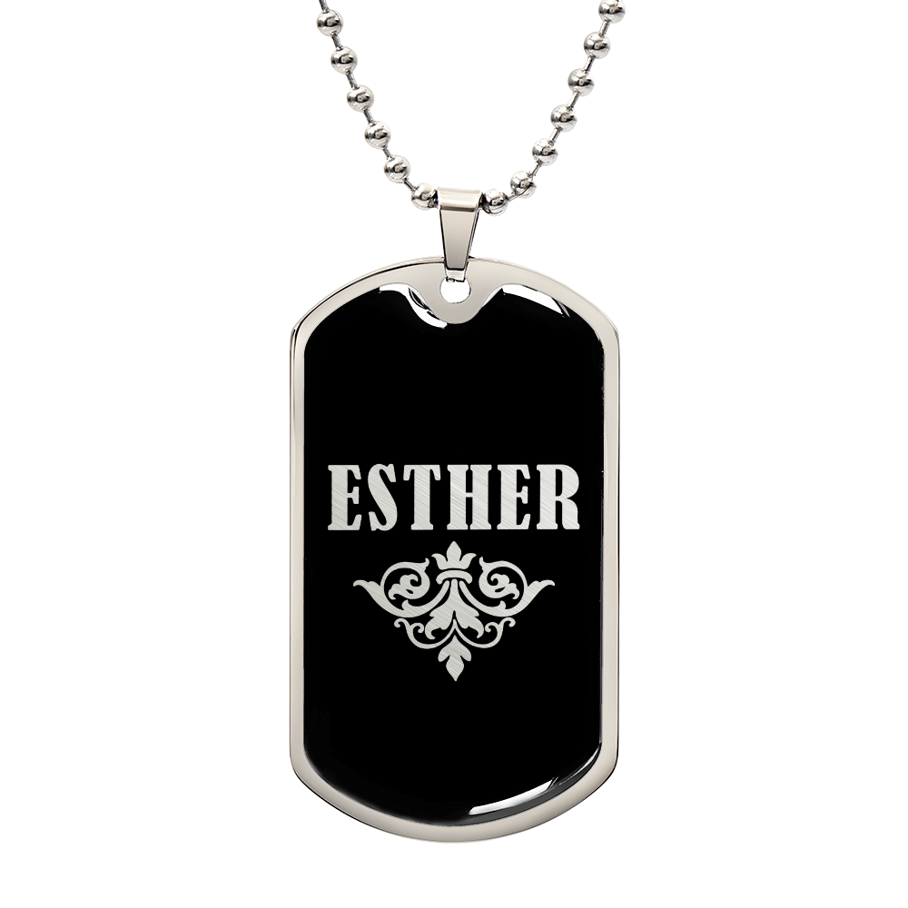 Esther v02a - Luxury Dog Tag Necklace