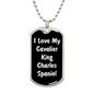 Love My Cavalier King Charles Spaniel v6 - Luxury Dog Tag Necklace