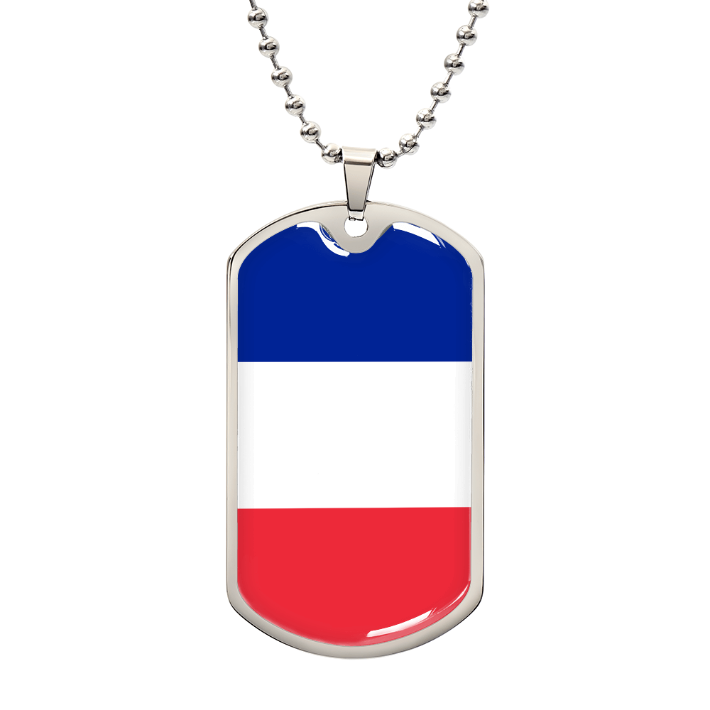 French Flag - Luxury Dog Tag Necklace