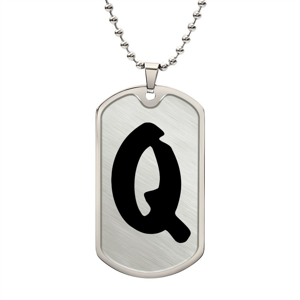 Initial Q v1b - Luxury Dog Tag Necklace