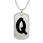 Initial Q v1b - Luxury Dog Tag Necklace