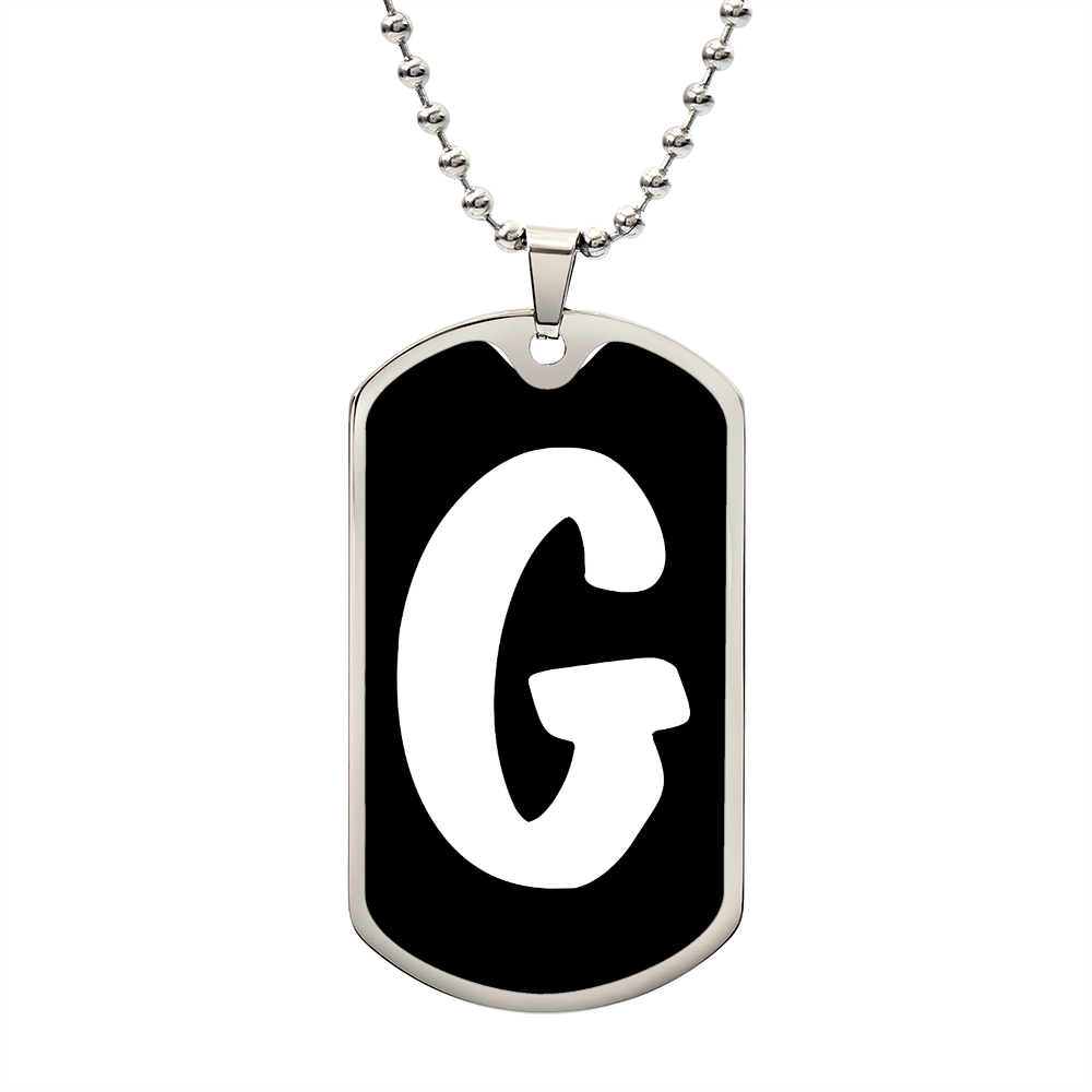 Initial G v3b - Luxury Dog Tag Necklace