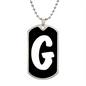 Initial G v3b - Luxury Dog Tag Necklace