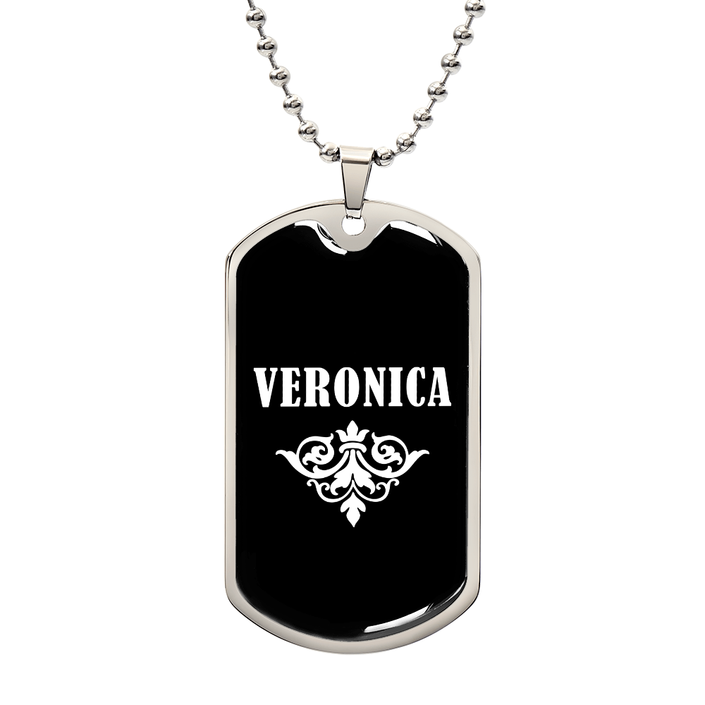 Veronica v03a - Luxury Dog Tag Necklace