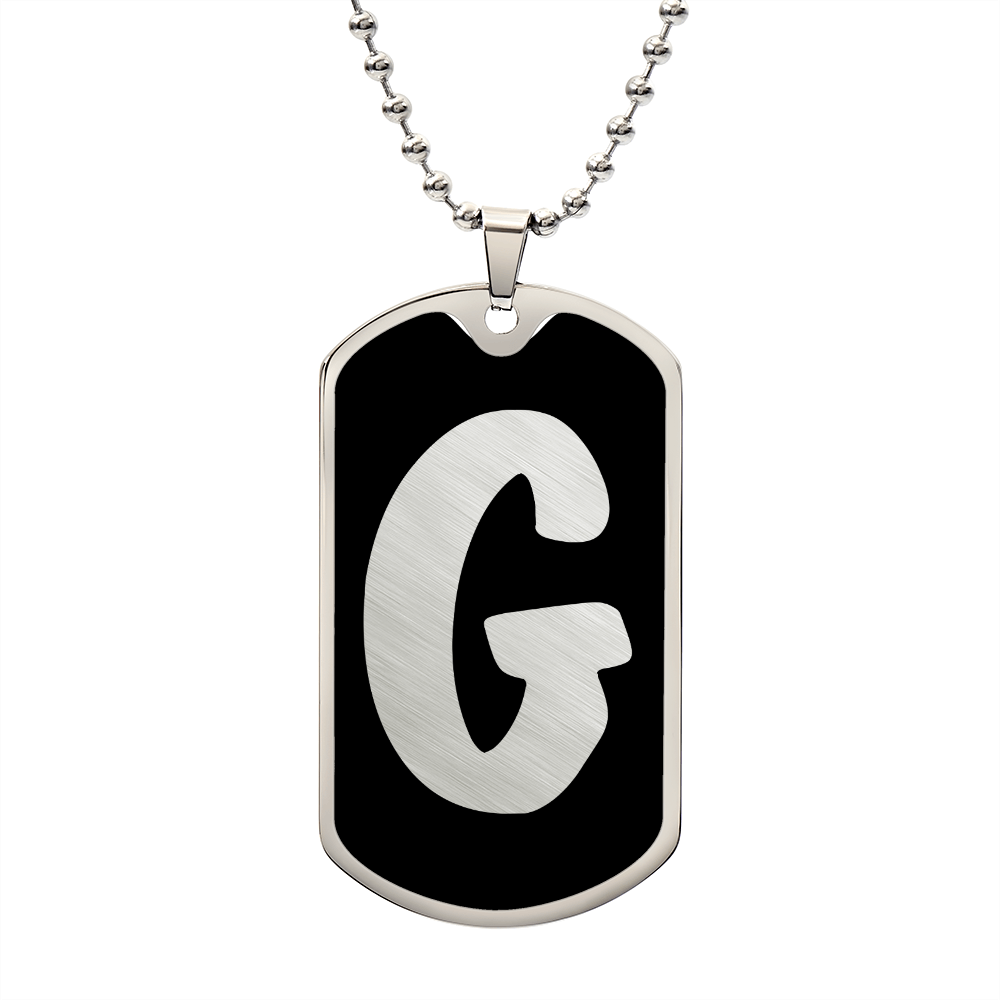Initial G v2b - Luxury Dog Tag Necklace