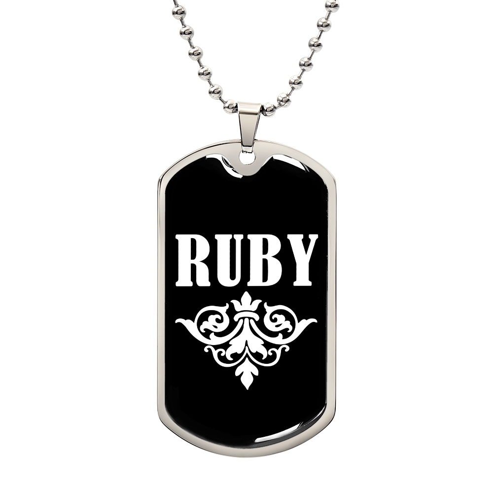 Ruby v03a - Luxury Dog Tag Necklace