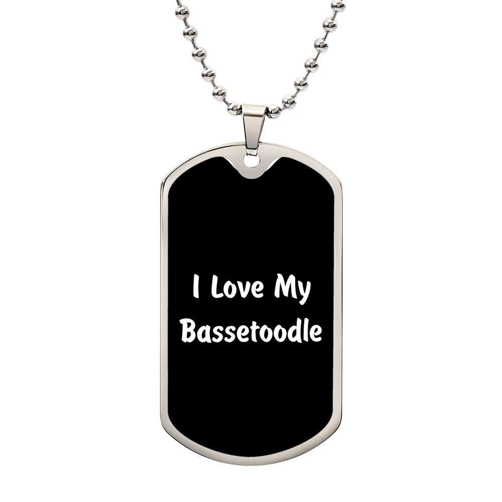 Love My Bassetoodle v6 - Luxury Dog Tag Necklace