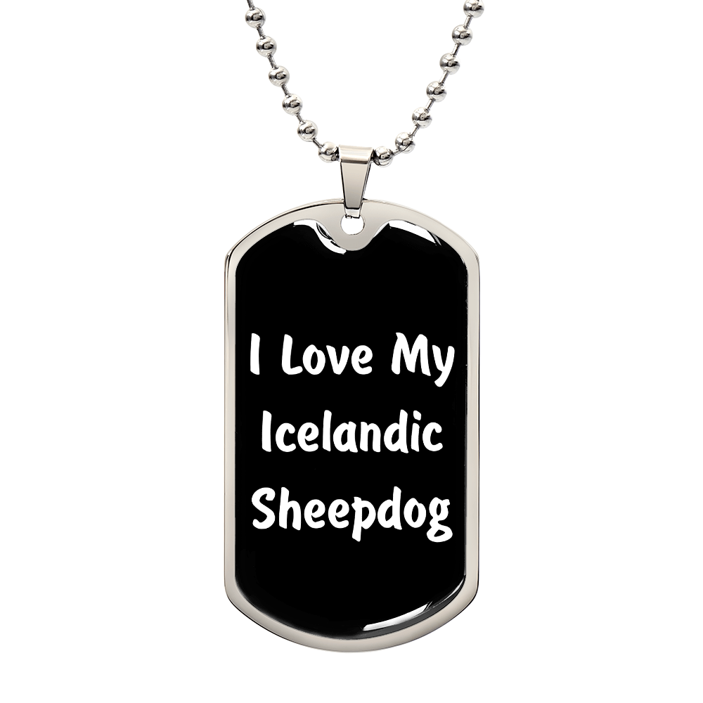 Love My Icelandic Sheepdog v6 - Luxury Dog Tag Necklace