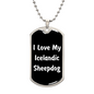 Love My Icelandic Sheepdog v6 - Luxury Dog Tag Necklace