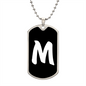 Initial M v3b - Luxury Dog Tag Necklace