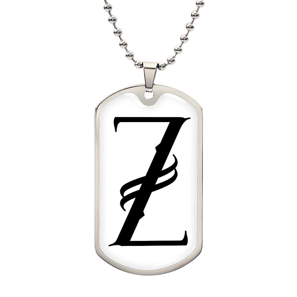 Initial Z v001-24 - Luxury Dog Tag Necklace