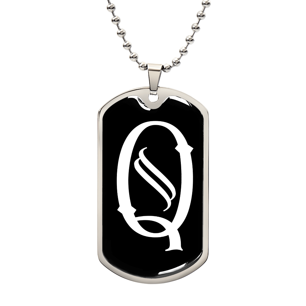 Initial Q v001-23 - Luxury Dog Tag Necklace