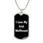 Love My Irish Wolfhound v6 - Luxury Dog Tag Necklace
