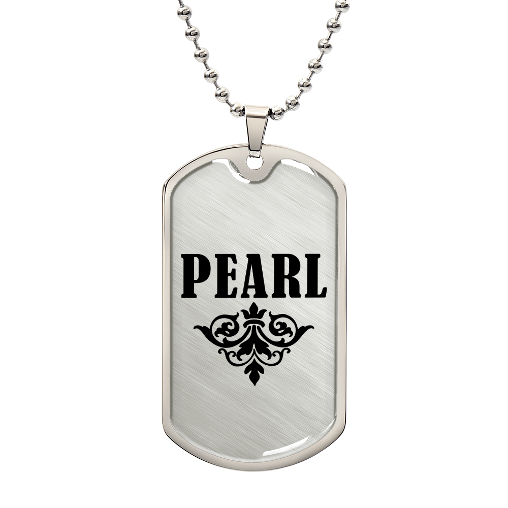 Pearl v01a - Luxury Dog Tag Necklace
