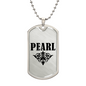 Pearl v01a - Luxury Dog Tag Necklace