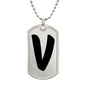 Initial V v1b - Luxury Dog Tag Necklace