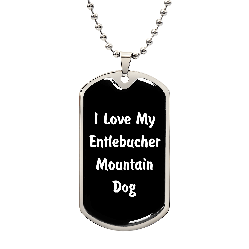 Love My Entlebucher Mountain Dog v6 - Luxury Dog Tag Necklace